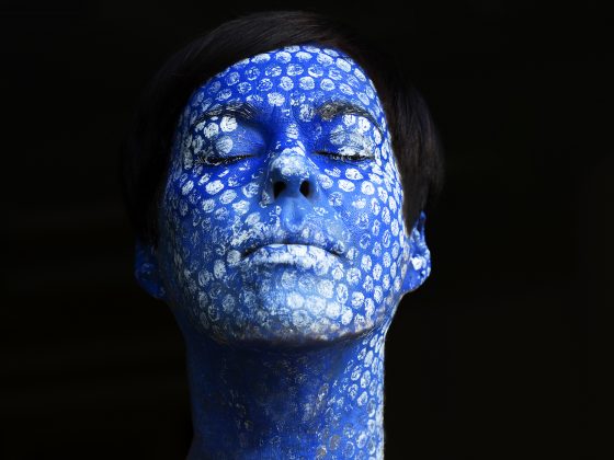 Nomedos Marčėnaitės veidas, Editos Sudžiūtės tapyba. ( (Editos Sudžiūtės nuotr.)