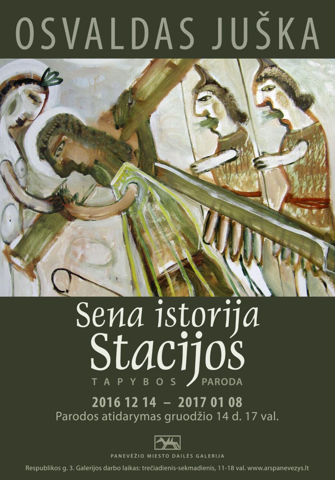 Gruodžio 14 d. 17 val. Panevėžio miesto dailės galerijoje atidaroma dailininko Osvaldo Juškos tapybos paroda „Sena istorija. Stacijos“.