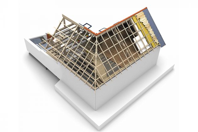 Čerpinio stogo konstrukcija