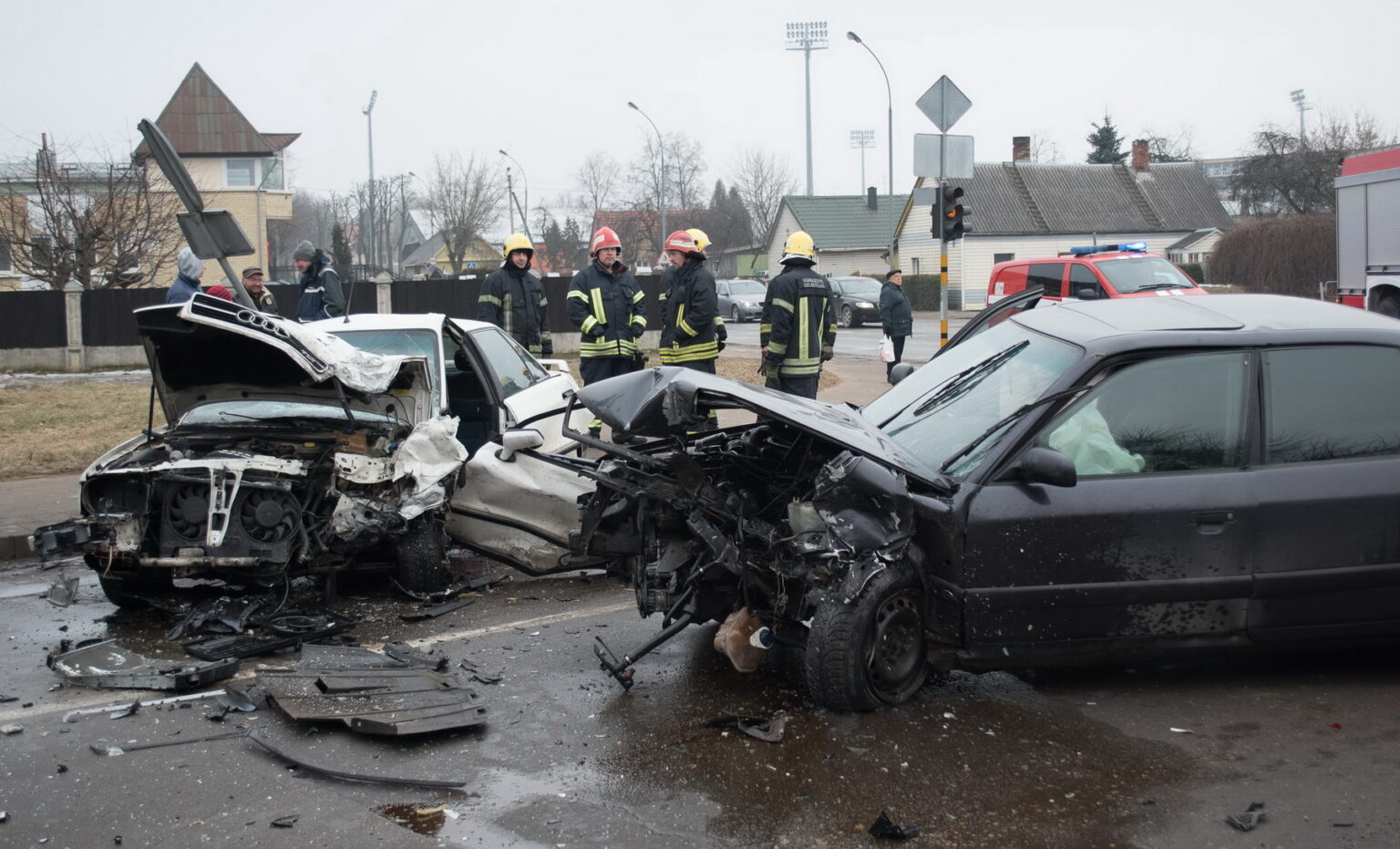Avarija Stoties ir Marijonų gatvių sankryžoje.