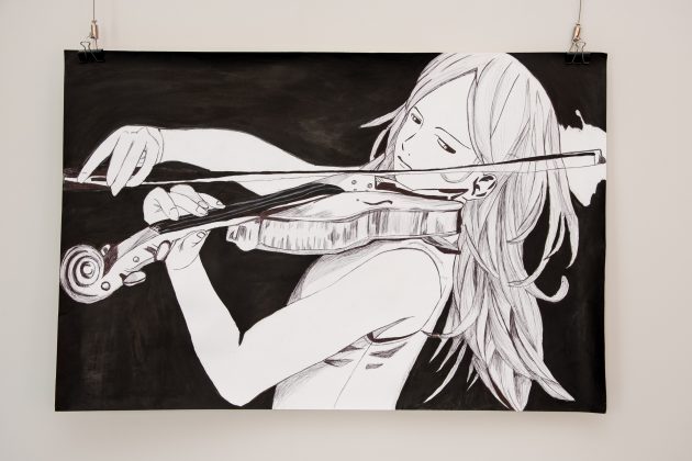 Nors V. Vanagas piešimu susidomėjo tik prieš 4 metus, šiandien vaikino darbais žavisi ne vienas. T. Šiaudinio nuotr.