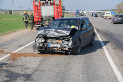 Avarija ties kelio Panevėžys-Šiauliai viaduku.