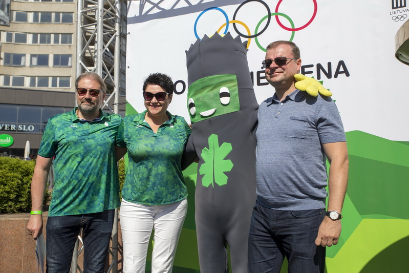 Panevėžio meras Rytis Račkauskas, Lietuvos tautinio olimpinio komiteto vadovė Daina Gudzinevičiūtė, ministras pirmininkas Saulius Skvernelis. V. BULAIČIO nuotr.