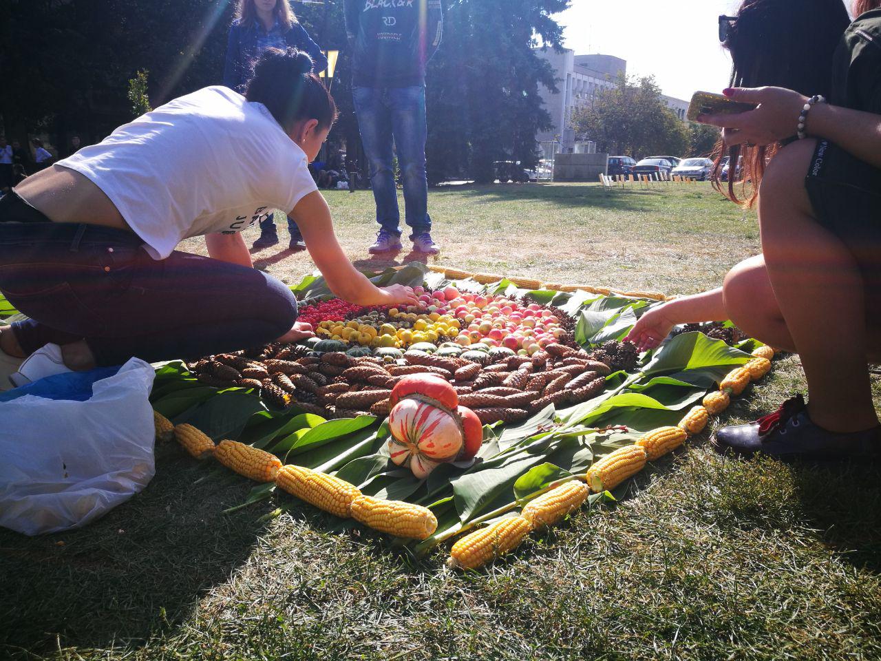 Pačioje Panevėžio širdyje, Laisvės aikštėje, devintą kartą savaitei įsikuria spalvinga, rudeniška galerija. Jau tradicija tapusį kūrybinių darbų plenerą „Gamtos spalvos“ po atviru dangumi organizuoja vaikų lopšelio-darželio „Puriena“ bendruomenė.