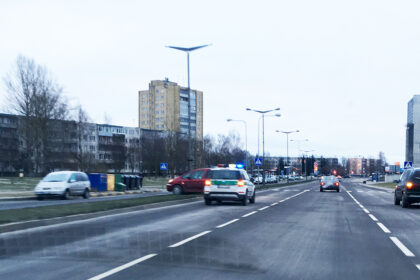 Paspaudęs šaltukas išdykauja keliuose. Ketvirtadienio rytą, apie 8.20 val. Nemuno gatvėje automobilis „Citroen“ „apsikabino“ kelio šviestuvą.