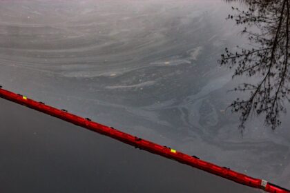 Aplinkosaugininkai aiškinasi, iš kur į Nevėžio upę pateko naftos produktai.