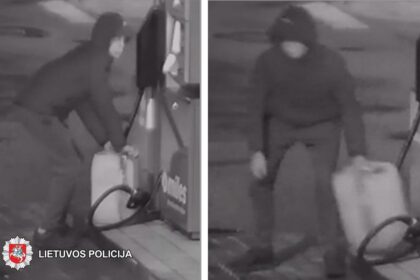 2019-03-26 20.46 val. Panevėžyje, J. Basanavičiaus g., iš degalinės nenustatytas asmuo pavogė kuro. Nuostolis – 30,40 eurai.