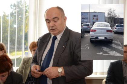 Vardiniu numeriu pažymėjęs savo prabangų automobilį „Mercedes-Benz“ verslininkas, kadenciją bebaigiančios Panevėžio rajono tarybos narys Jonas Katinas įkliuvo akyliems praeiviams.