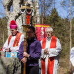 Panevėžiečiai Kryžiaus kelią tradiciškai pradėjo Berčiūnuose. M. GARUCKO nuotr.