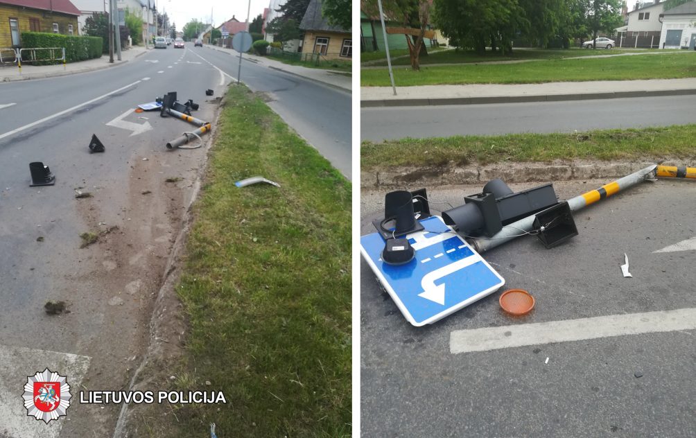 2019-05-17 6 – 8 val., Panevėžyje, Smėlynės g. ir Marijonų g. sankryžoje, buvo apgadintas šviesoforas.