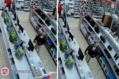 2019-05-10 21.17 val. Panevėžyje, Klaipėdos g., iš elektronikos prekių parduotuvės nenustatytas asmuo pavogė monitorių „Samsung“ . Nuostolis – 144,99 eurai.