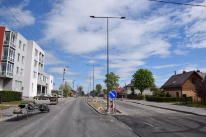 Užbaigus asfaltavimo darbus, gegužės 11 d. atnaujinamas eismas Pušaloto gatve.
