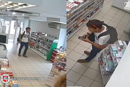 2019-06-11 21.17 val. Panevėžyje, Ukmergės g., iš vaistinės nenustatytas asmuo pavogė įvairių prekių. Nuostolis – 139,03 euras.