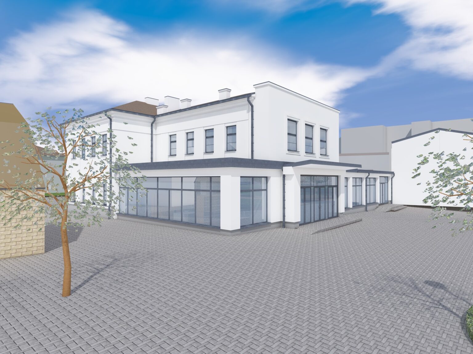 Panevėžio miesto savivaldybė visuomenei susipažinti teikia būsimo autobusų stoties pastato, jį keičiant į administracinės paskirties, projektines vizualizacijas. Jas parengė UAB „Projektų ekspertai“.