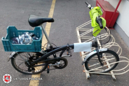 2019-08-29 Panevėžyje, Ramygalos g., degalinėje rastas juodos spalvos dviratis.