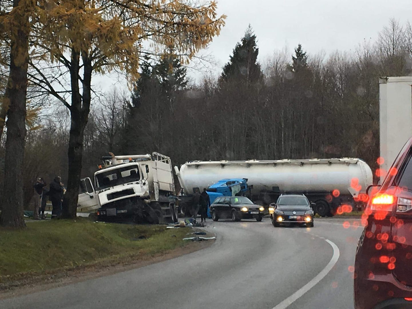 Nemažos specialiųjų tarnybų pajėgos sulėkusios į avarijos vietą Karsakiškyje.
