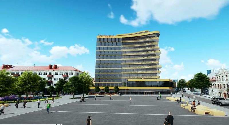 Kol kas viešbučio realybė toli nuo prieš trejetą metų sukurtos vizualizacijos. 