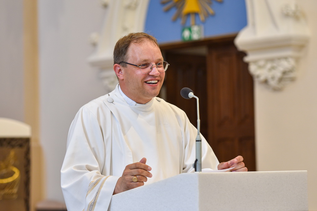Krekenavos Švč. Mergelės Marijos ėmimo į dangų mažosios bazilikos rektorius dr. Gediminas Jankūnas. P. ŽIDONIO nuotr.