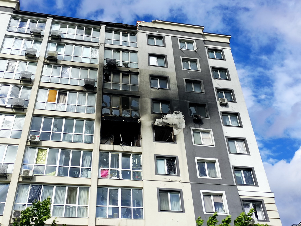 „Continent“ mikrorajonas Bučoje buvo tapęs maskolių vadaviete ir labai nukentėjo. E. BUTRIMO nuotr.