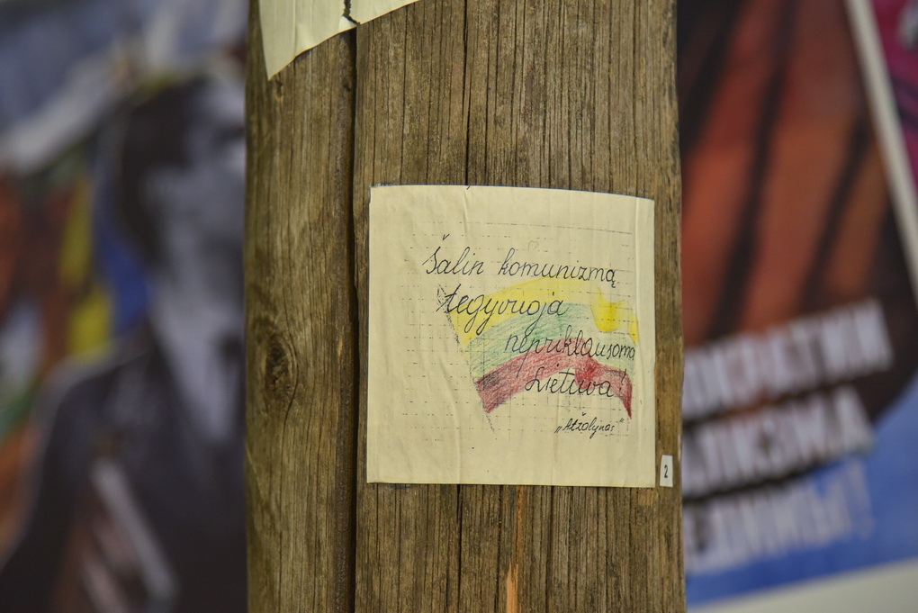 Panevėžio kraštotyros muziejaus Pasipriešinimo sovietinei okupacijai ir Sąjūdžio ekspozicijoje, atspindinčioje ir 1940–1990 metų ginkluoto ir neginkluoto pasipriešinimo sovietinei okupacijai istoriją, išlikę pogrindinės jaunimo organizacijos „Atžalynas“ platinti atsišaukimai. P. ŽIDONIO nuotr.