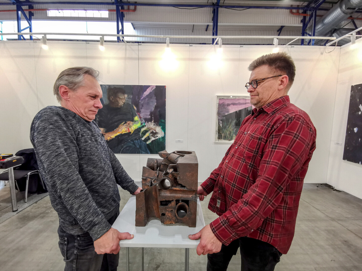 E. Radvenskas ir R. Grikevičius „ArtVilnius“ parodoje. I. Stulgaitės–Kriukienės nuotr.