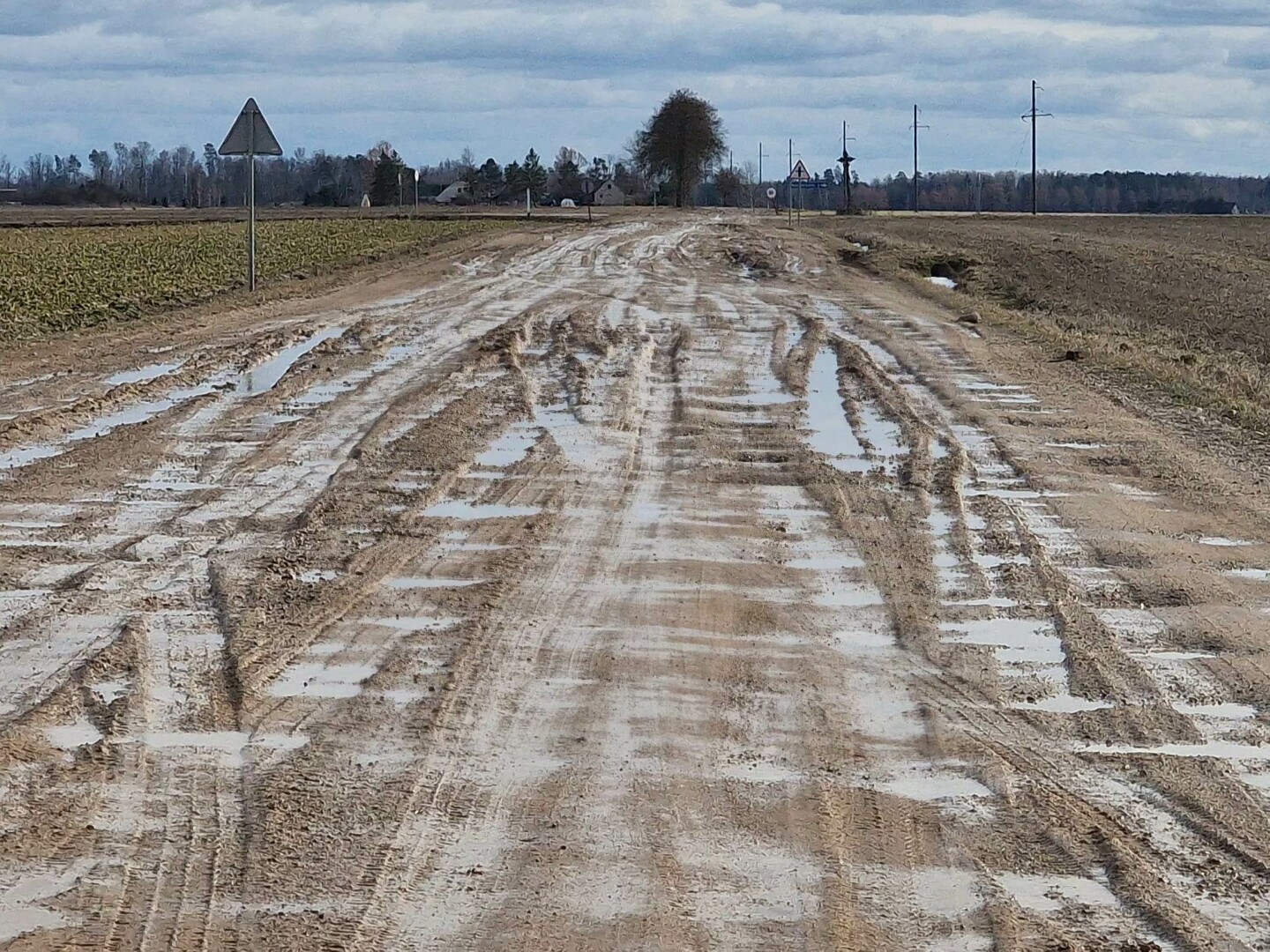 Panevėžio rajone į kaimus vedantys žvyrkeliai, virtę krateriais ir ištisu dumblu, vargiai išvažiuojami net visureigiais.