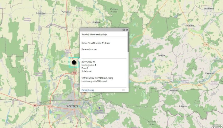 Sudarytas avaringumo žemėlapis / Transporto kompetencijų agentūra