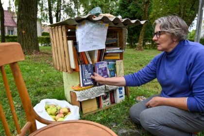 Pririnkusi gyventojų dovanojamų knygų, dar jų radusi paliktų prie konteinerių, po daugiabučių langais Smėlynės gatvės skverelyje panevėžietė įkurdino lauko bibliotekėlę.