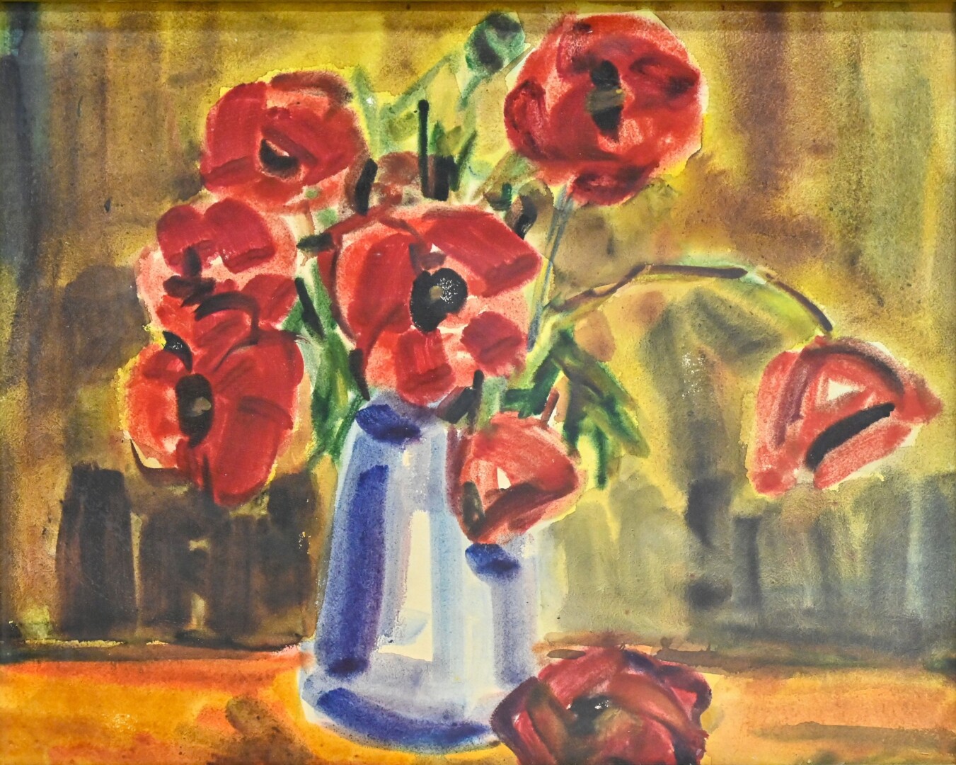 Kazys Naruševičius (1920–2004) „Aguonos“. 1973, akvarelė, 48x59.