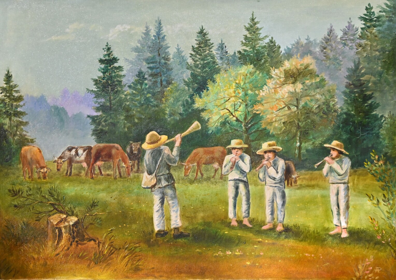 Algis Petruoka „Skerdžius ir piemenys“. 2021, drobė, aliejus, 50x70.