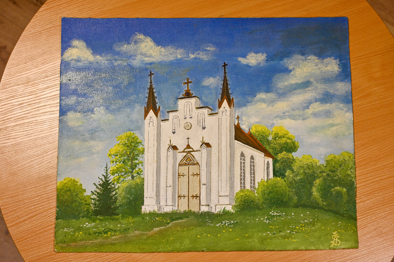 A. Šukio nutapyta Pajuosčio dvaro koplyčia. P. Židonio nuotr.