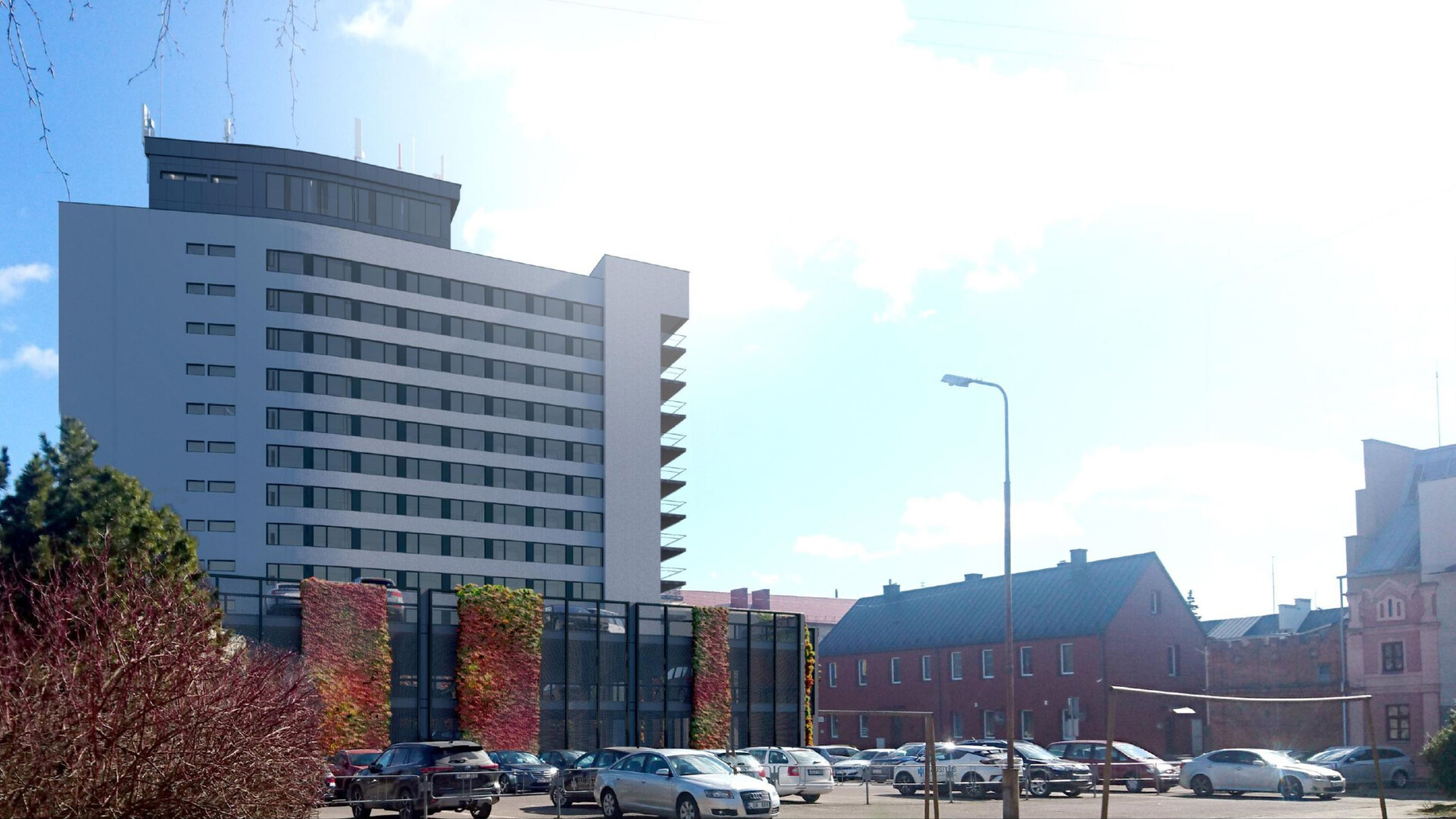 PST neplanavo kardinaliai keisti viešbučio išvaizdos. Didžiausias pasikeitimas numatytas kitoje jo pusėje iš Respublikos gatvės, kur suprojektuota daugiaaukštė, vijokliais pridengta automobilių stovėjimo aikštelė. PST vizualizacijos