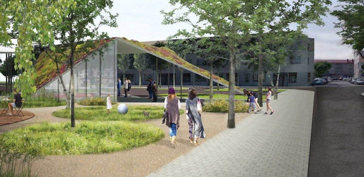 Stotį statyti planuojama baigti birželį ir jau antroje metų pusėje iš jos pajudės autobusai. R. PALEKO ARCHITEKTŲ STUDIJOS vizualizacija