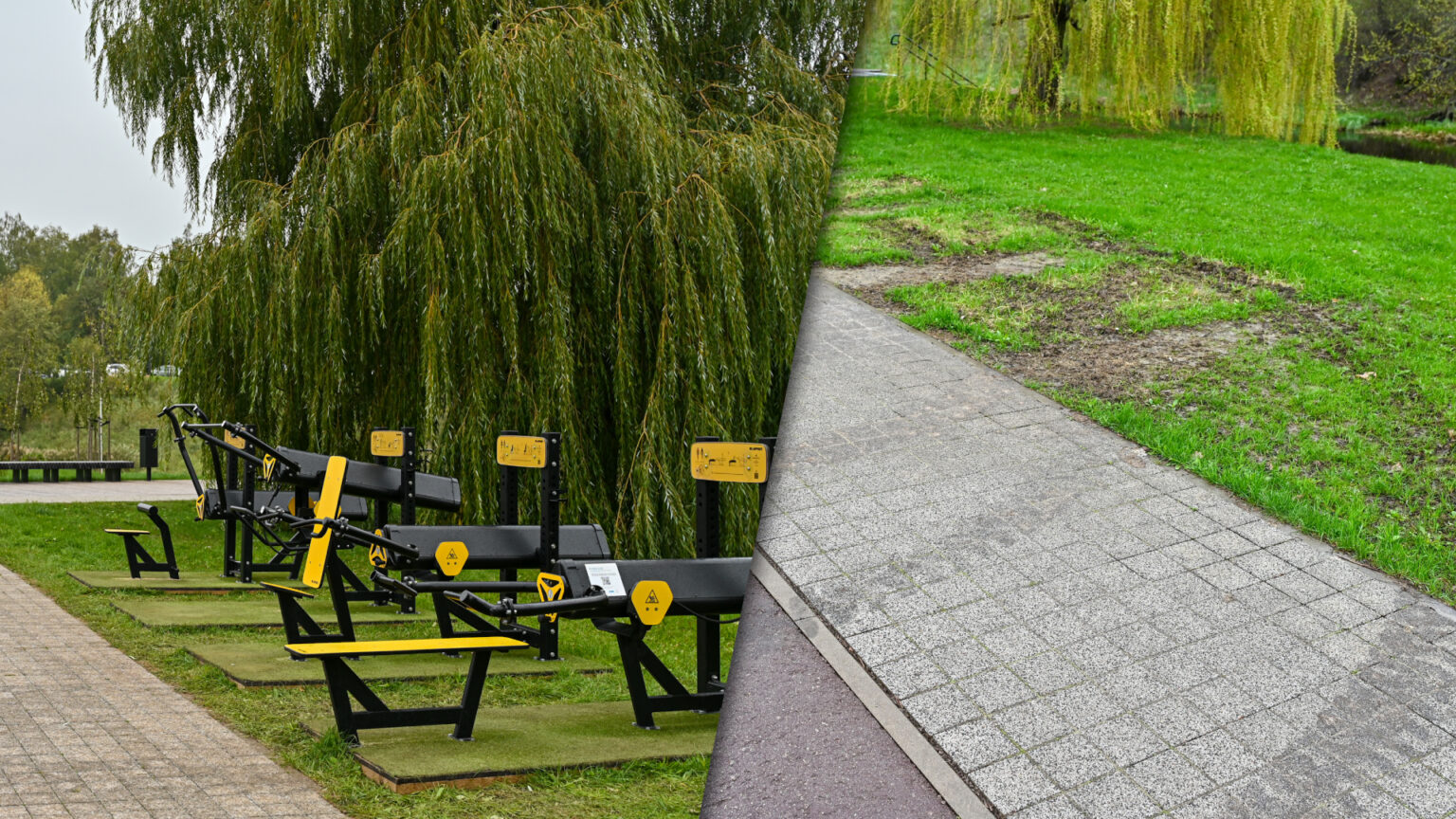 Panevėžio Kultūros ir poilsio parke bei Nevėžio pakrantėje netoli Kultūros centro šiomis dienomis ne vieno akys užkliūva už sunkiosios technikos provėžų čia stovėjusių lauko treniruoklių vietoje.