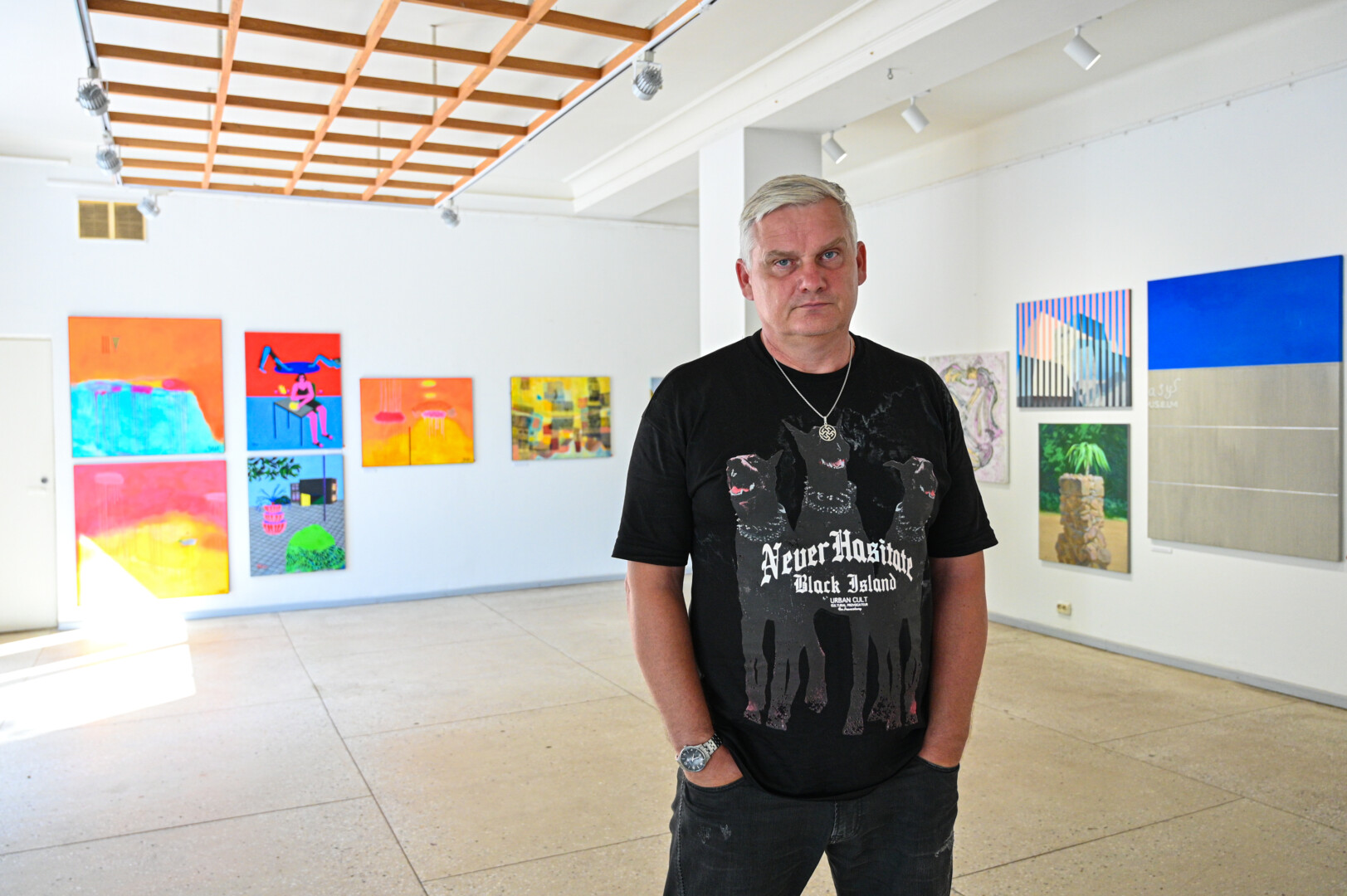 Jau daugiau nei dvi dešimtis metų sukviesti tapytojus į Panevėžį, būti atsakingą už sklandų plenero organizavimą nuo pradžios iki pabaigos Tomą Rudoką motyvuoja grįžtamasis ryšis ir kūrėjų bendravimas. P. ŽIDONIO nuotr.