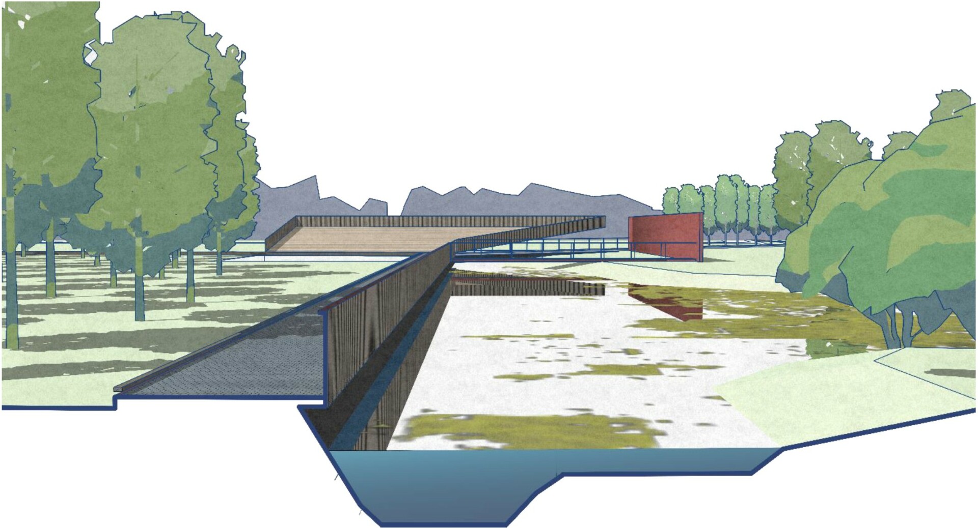 „M o L a I n I a I“ projektas pabrėžia buvusios filtracijos laukų teritorijos istorinę svarbą ir siekia išlaikyti jos unikalų charakterį. Dalis senųjų melioracijos griovių išsaugoma autentišku pavidalu, o kitos teritorijos dalys pertvarkomos į demonstracines šlapbalių ir sausbalių sistemas.