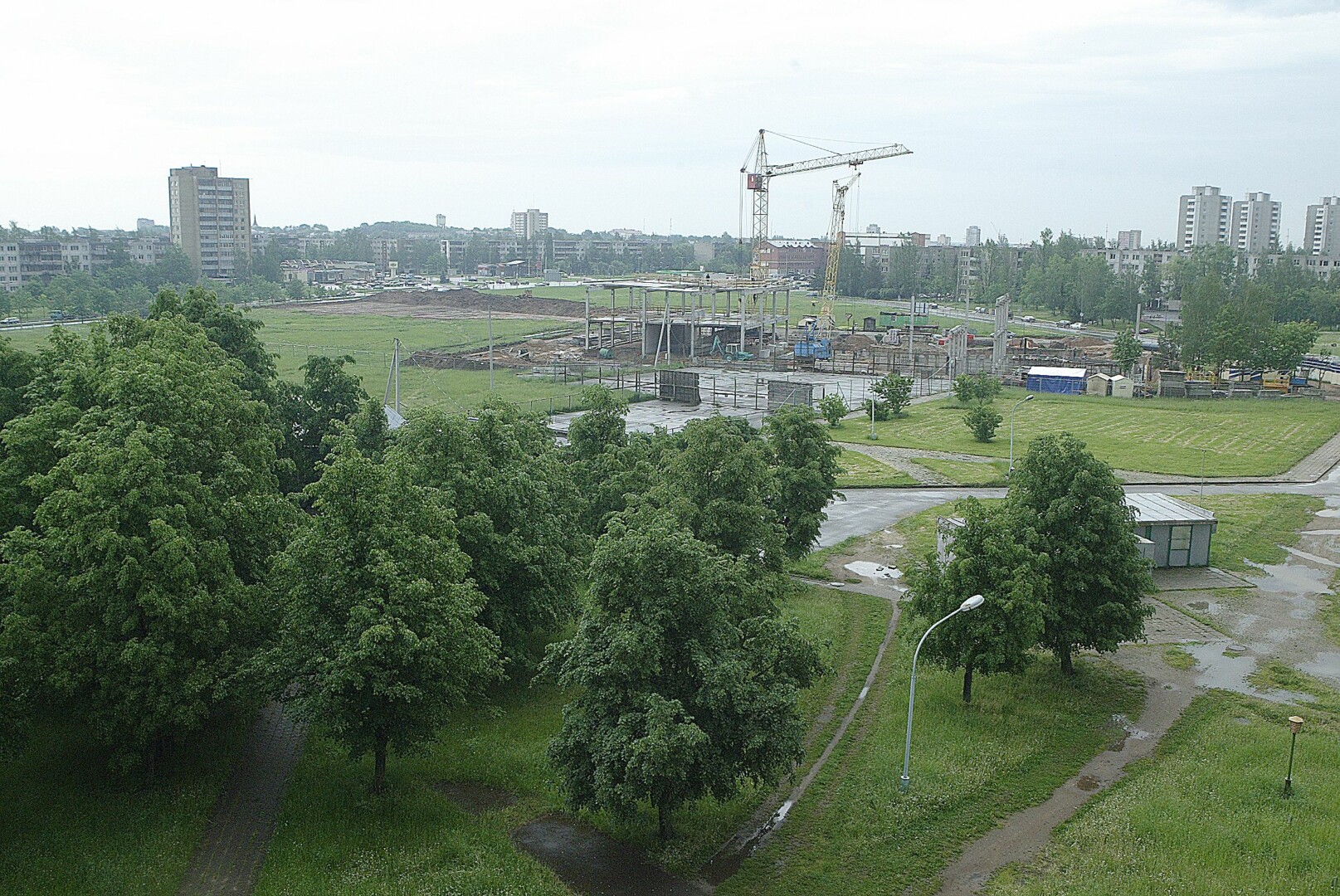 „Kalnapilio“ arenos statybų pradžia. 2007 m. T. Stasevičiaus nuotr. PK muziejaus Skaitmeninis archyvas